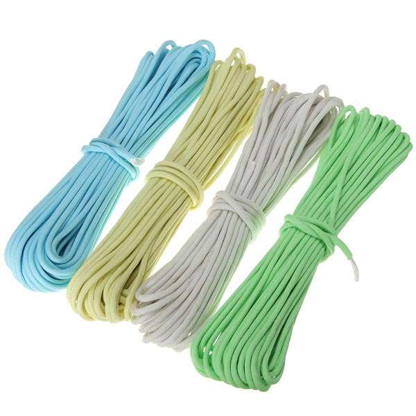 10ft 3m Luminous Glow Nylon Paracord Parachute Cord Rope Multifunction For Outdooors (COLOR: YELLOW)