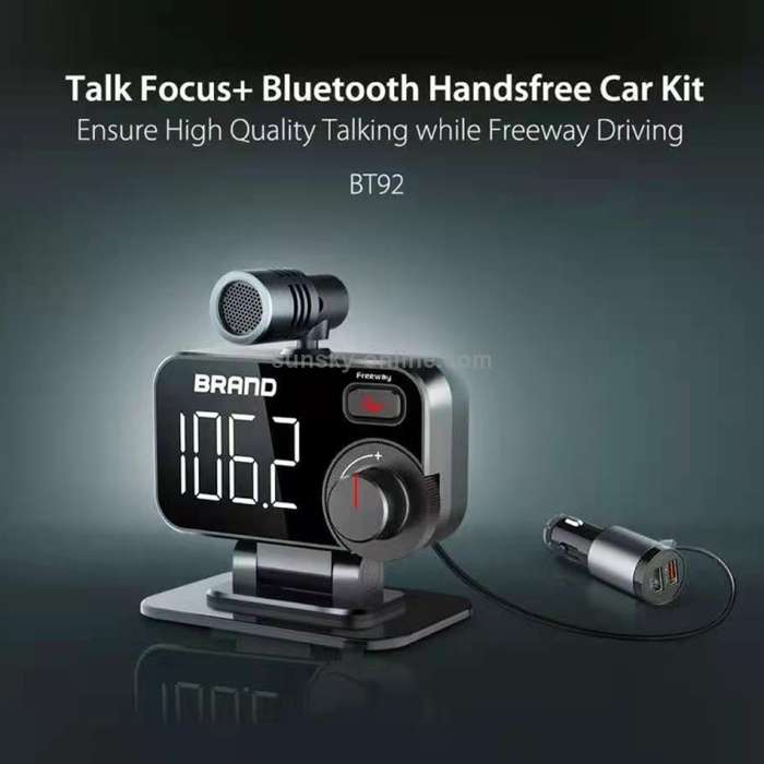 BT92 Car Bluetooth FM Transmitter Support Bluetooth Hands-free Call / QC3.0 Charge