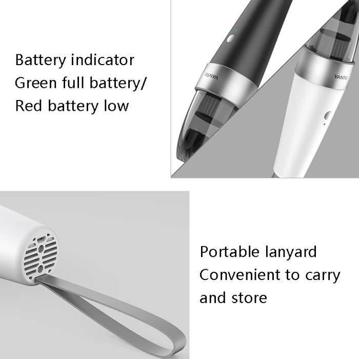 120W Power Mini Handheld Portable Car Vacuum Cleaner, Colour: Wireless Black