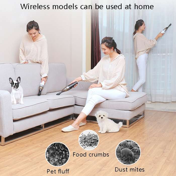 120W Power Mini Handheld Portable Car Vacuum Cleaner, Colour: Wireless Black