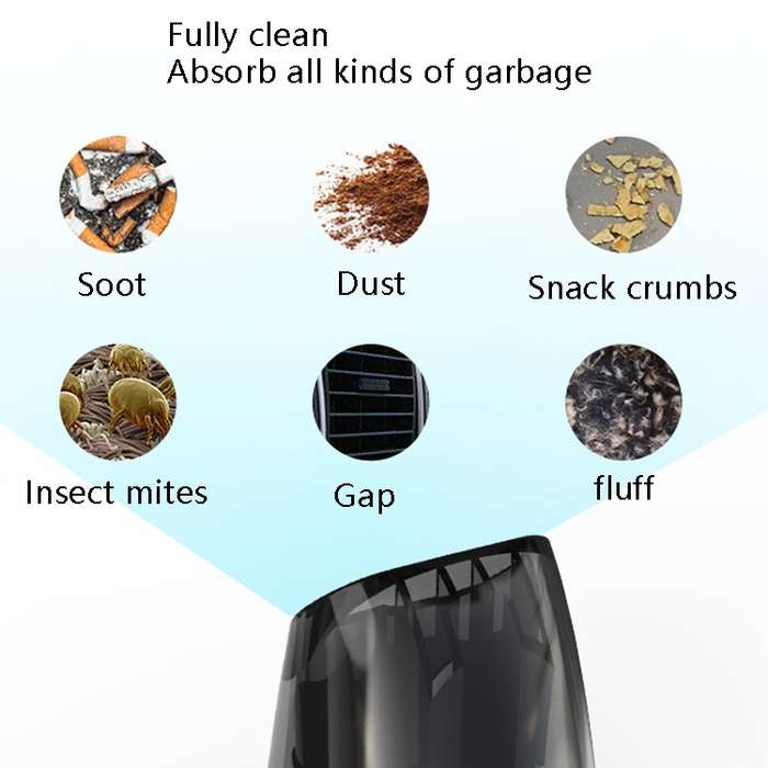 120W Power Mini Handheld Portable Car Vacuum Cleaner, Colour: Wireless Black