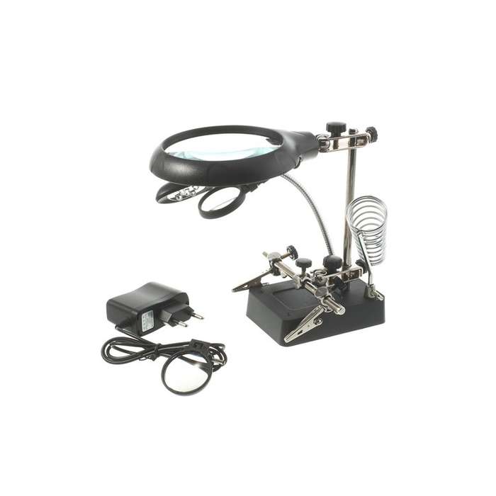 5 LED Auxiliary Clip Magnifier AC/DC Interchangeable Desktop Welding Modelling Tool-1