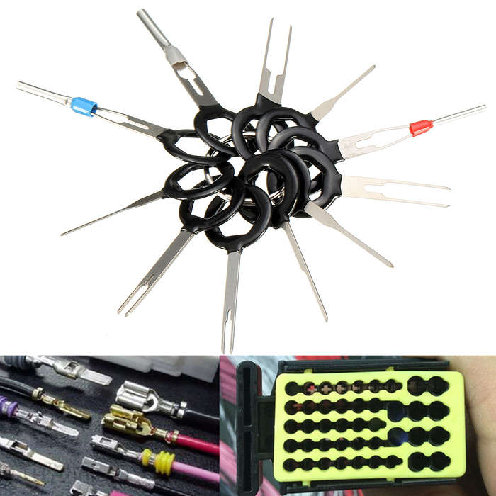 Excellway&reg; 11Pcs Terminal Removal Tool Kit Wiring Connector Pin Release Extractor