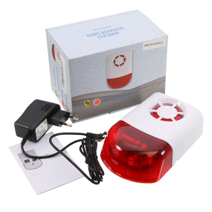 DY-JH100B Outdoor Siren Security Alarm 120dB Alarm Sound LED Flash EU Plug 433Mhz