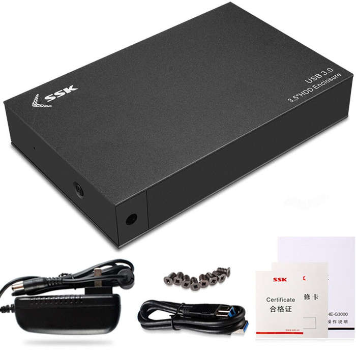 SSK HE-G3000 High Speed USB 3.0 to SATA 3.5inch HDD SSD Hard Drive Hard Disk Enclosure