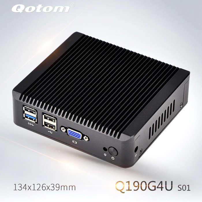 QOTOM Mini PC Q190G4 With 4 LAN Port Pfsense as Router Firewall Quad Core 2 GHz 4G RAM 32G SSD