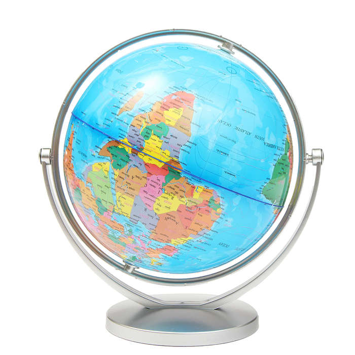 World Globe Earth Ocean Atlas Map With Rotating Stand Geography Educational