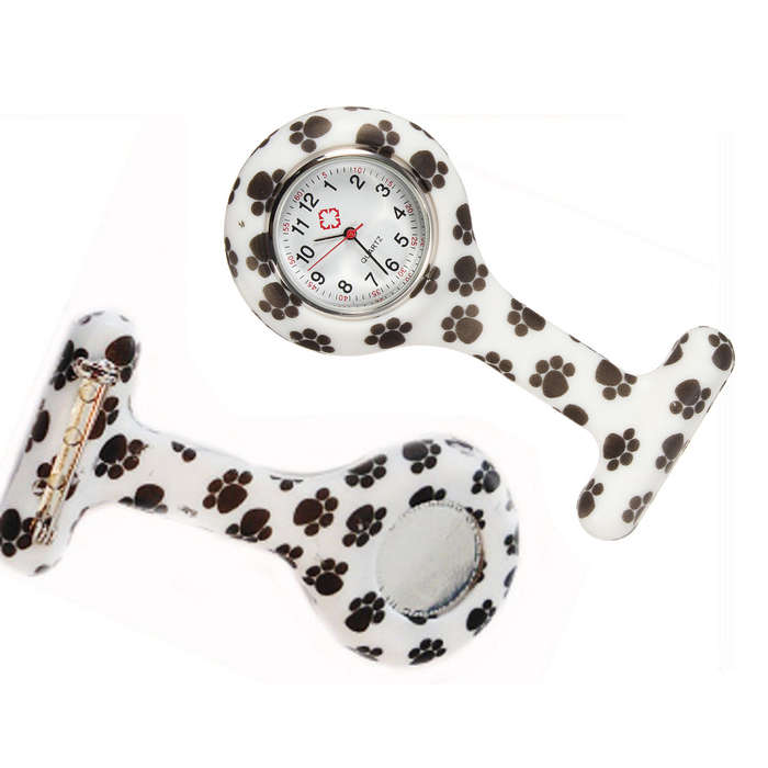 New Bright Print Silicone Nurse Doctor Paramedic Tunic Brooch Fob Pocket Watch