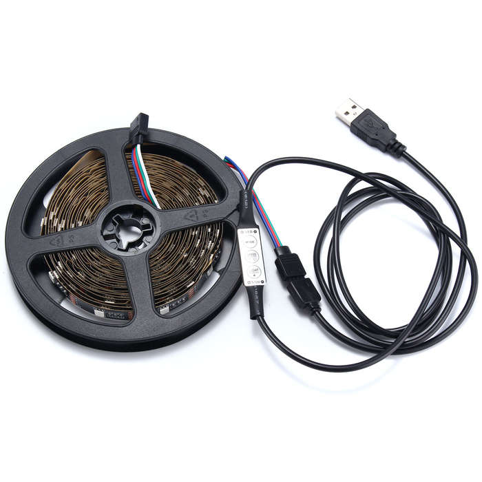 1/2/3M USB Non-Waterproof SMD5050 RGB LED Ribbon Strip Light Kit Computer TV Background Lamp DC5V