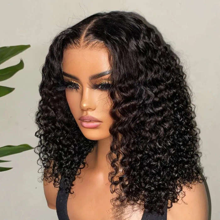 14" Glueless Jerry Curls Full Frontal Lace Wig