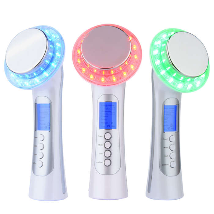 Galvanic IONS Ultrasound Photon Therapy LED Light Device Face Lift Massager Beauty Machine