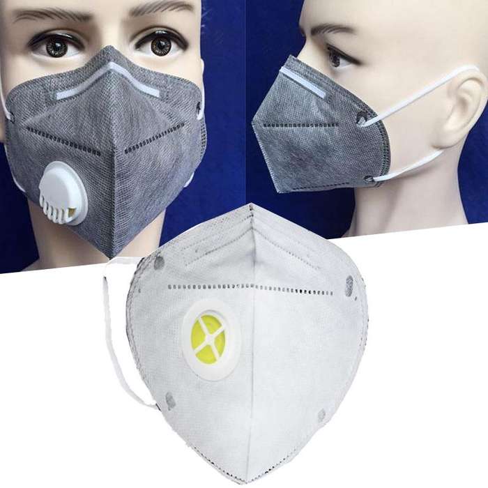 10Pcs Folding Valved Safety Anti-Dust Activated Carbon Charcoal Particulate Respirator Face Mask