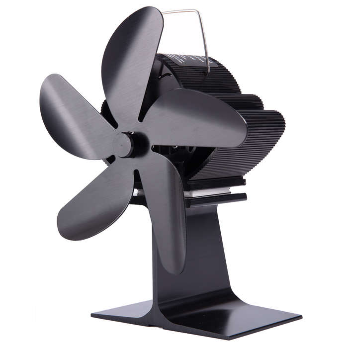 5 Blades Stove Fan Quiet Heat Powered Saving Fireplace Ecofan Burner
