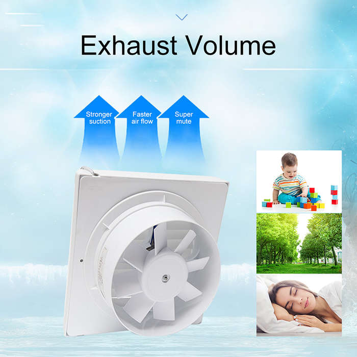 6 Inch 220V 20W Extractor Fan Silent Ventilation Wall Mounted Fan Windows Bathroom Toilet