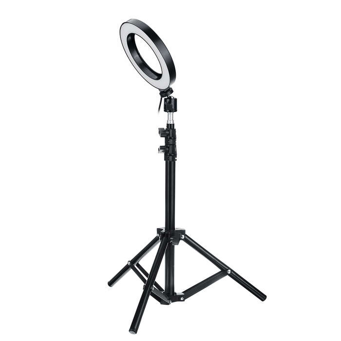 16cm 3200K-5500K Dimmable LED Fill Light Photography Ring Light with Phone Clip