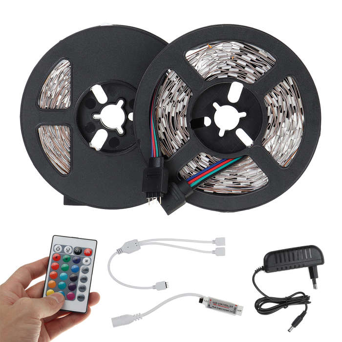 10M DC12V SMD5050 RGB LED Strip Light Kit Indoor Home