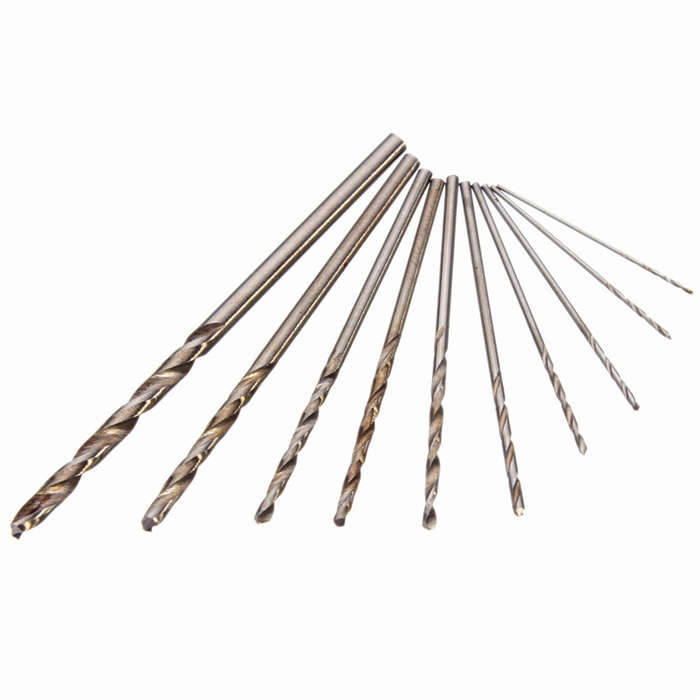 Drillpro Mini Aluminum Hand Drill with Keyless Chuck and 10 Twist Drills Rotary Tool