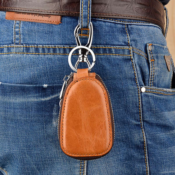 New Men Genuine Leather Car Key Case Key Bag Holder