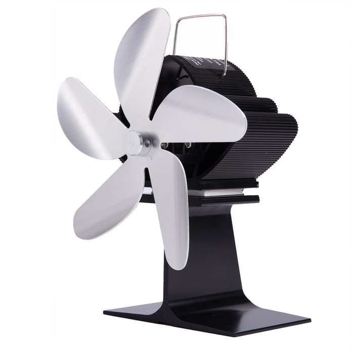 5 Blades Stove Fan Quiet Heat Powered Saving Fireplace Ecofan Burner