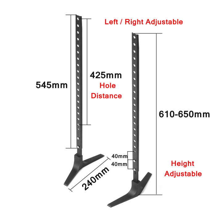 Universal TV Support Stand 32-55inch Base Plasma LCD Flat Screen Table Top Pedestal Mount 