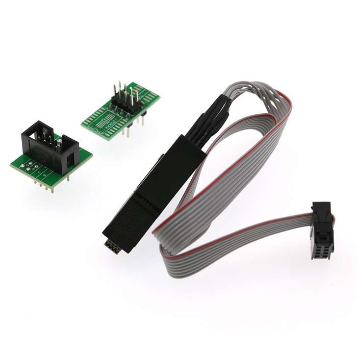 AOQDQDQD CH341A 24 25 Series EEPROM Flash BIOS USB Programmer Module + SOIC8 SOP8 Test Clip + 1.8V a
