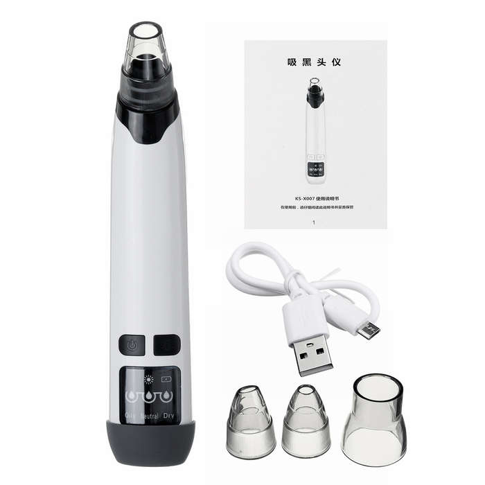 3 Modes USB Electric Blackhead Remover Vacuum Pore Cleaner Remover Tool with 4 S