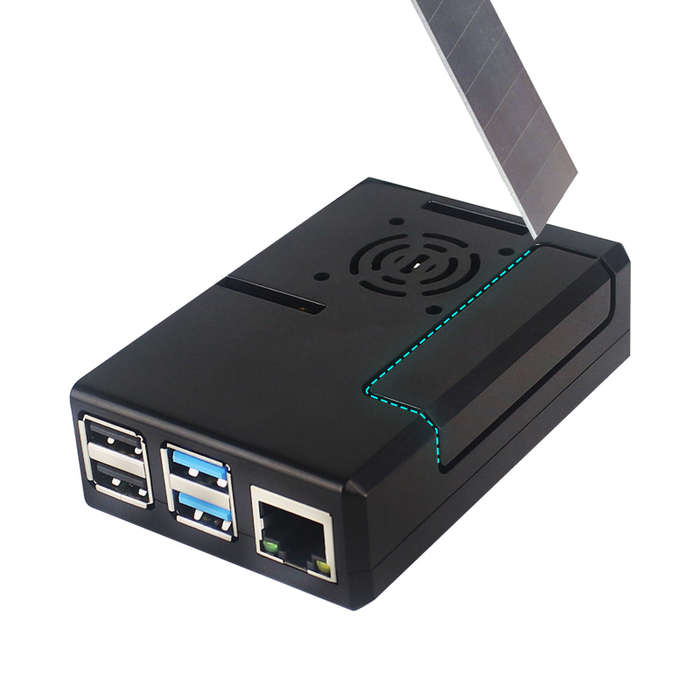 Caturda C2119 Black/Transparent Case With Cooling Fan ABS Protective Shell DIY Kit for Raspberry Pi
