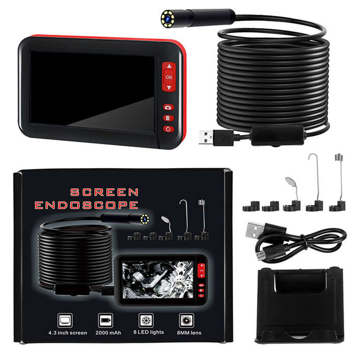 4.3 Inch Mini Endo-scope Camera 1080P USB Cable Inspection Camcorder for Auto Repair In (Length 10M)
