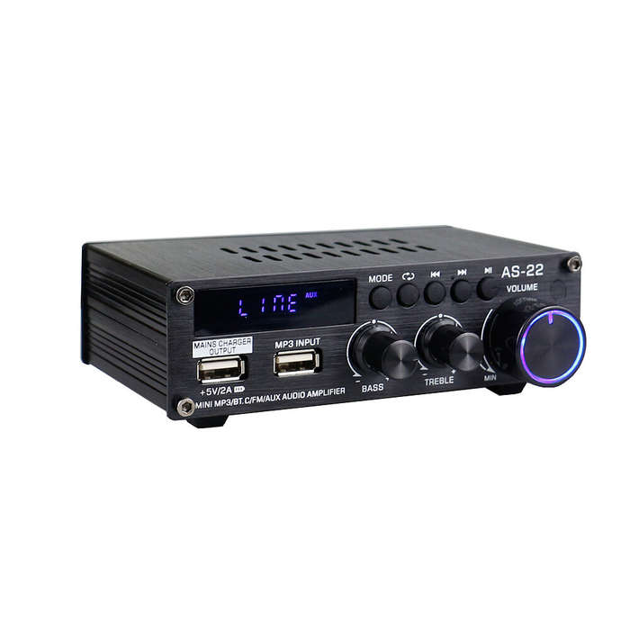 AirAux AS-22 Mini bluetooth Stereo Digital Amplifier 45W MAX RMS 300W Hi-Fi Class D 2 Channel Integr