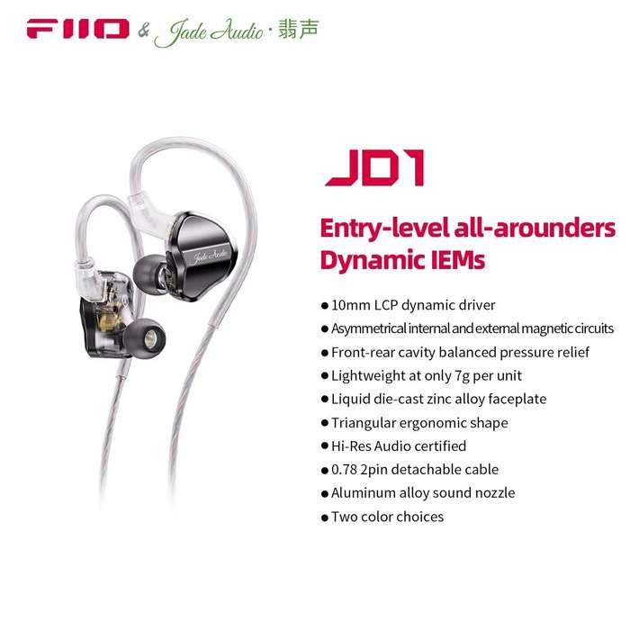 Type-C - FiiO JadeAudio JD1 Earphone High Performance Dynamic Driver HIFI Bass stereo In Ear Monitor