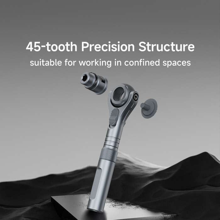 Grey - DUKA RS2 Ratchet Screwdriver Set with 40-in-1 Accessories Precision Structure 180 Universal R