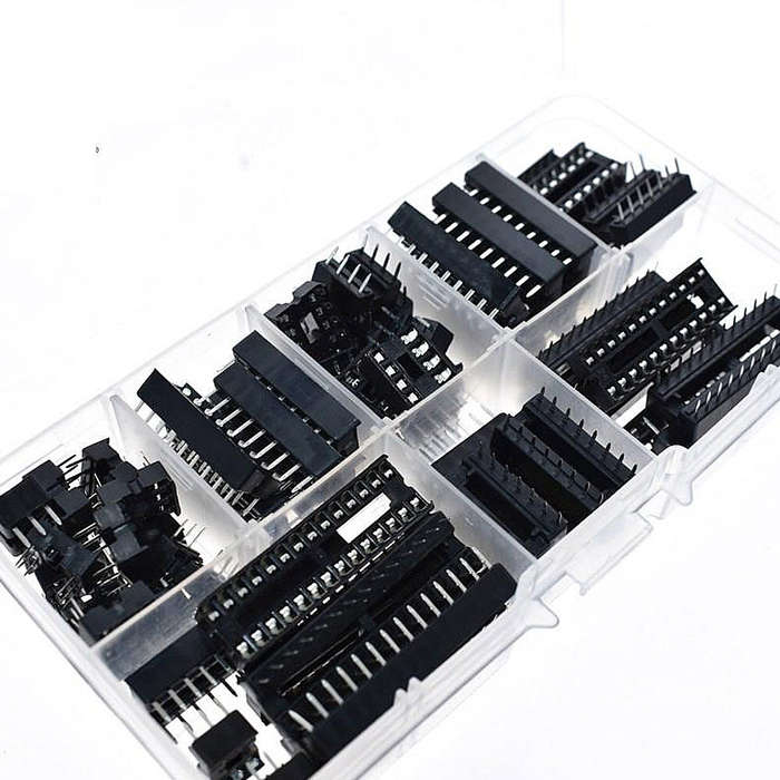 66PCS 8 Values DIP IC Socket IC Chip Seat Adaptor 6P-28P Solder Type Socket Kit