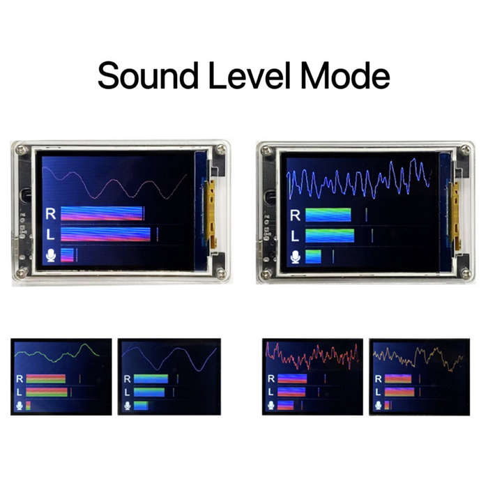 Kit - 2.6 inch IPS LCD Music Spectrum Equalizer Display Analyzer WiFi Clock Audio Level Indicator Po