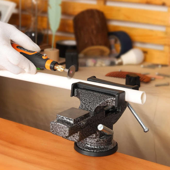 Black - ENJOYWOOD Universal Bench Vise Table Clamp 360 Swivel Base Small Home Vice Heavy Duty Alloy