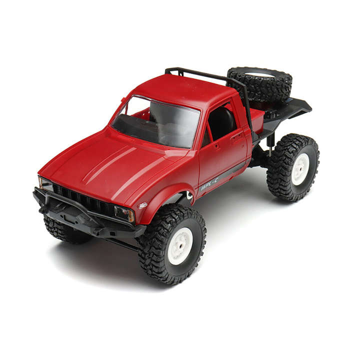 Red - WPL C14 upgrade 1/16 2.4G 4WD Off Road RC Military Car Rock Crawler Truck With LED Full Propor