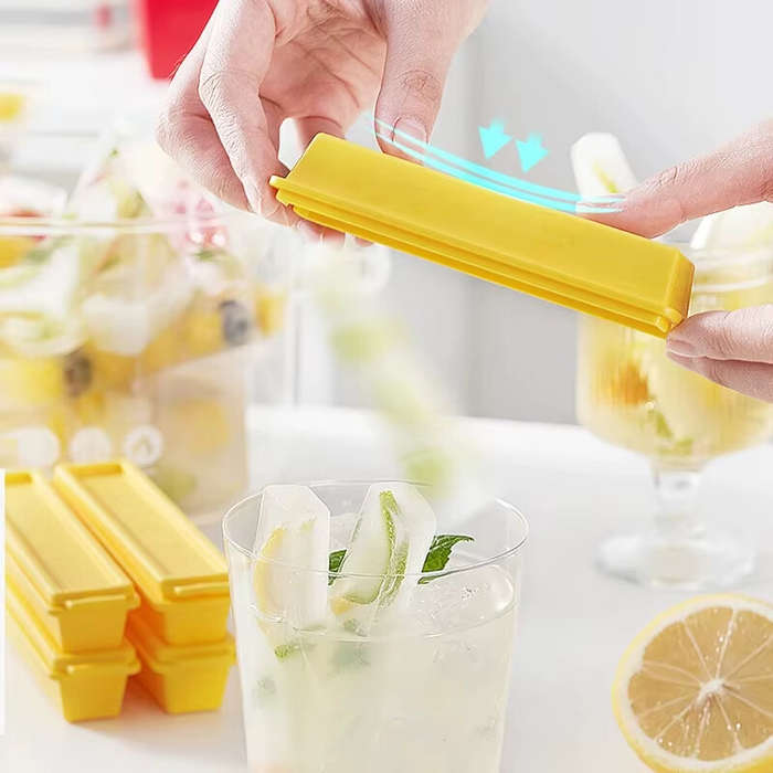 Yellow - French Fries Long Frozen Ice Cube Mold Household Food Grade Ice Tray Ice Making Artifact Po