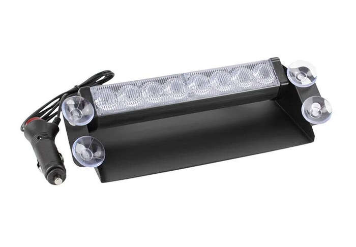 Red - LED Car Warning Light Front Windshield Warning Light 8LED Emergency Dash Strobe Lights Emergen