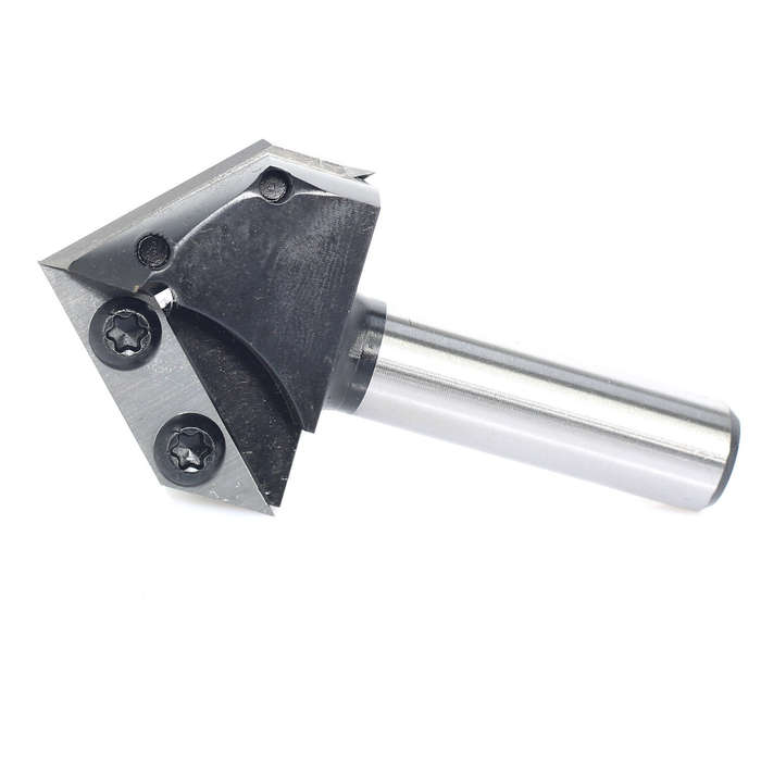 1/2 Inch - 1/2 Inch 1/4 Inch 8mm Shank Dual Blades 90 Degree V-Groove Router Bit Carbide Insert Wood