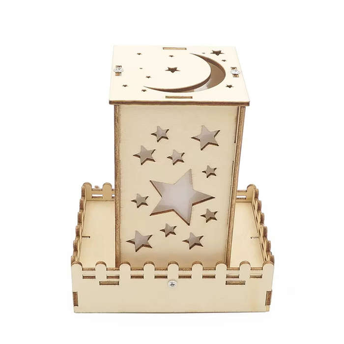 01 - Wooden DIY Colorful Moon Star Lights Handmade Projection Lamp Educational Scientific Experiment