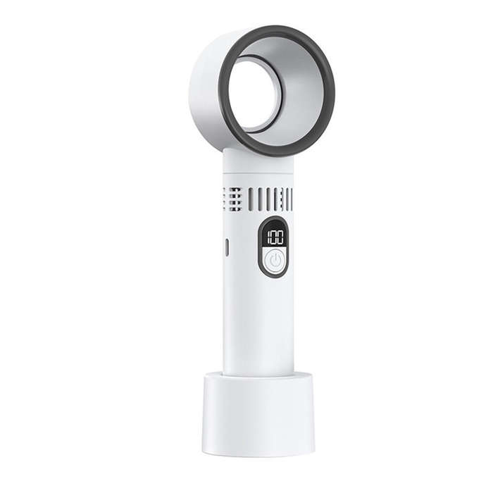Grey - Tevorex Cooling Bladeless Fan USB Rechargeable Personal Fan 100 Speeds Adjustable Desk Fan Gi