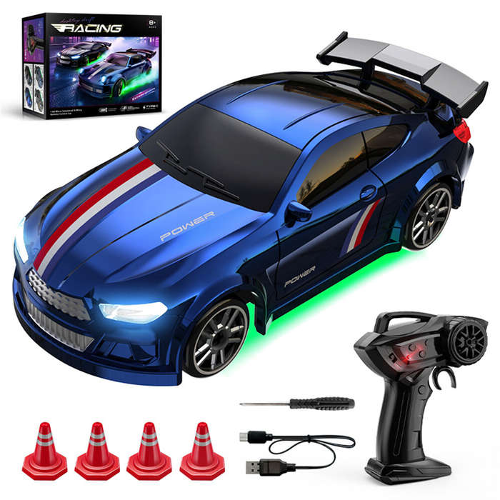 Blue 1 - WSD E84 E85 RTR 1/64 2.G 4WD RC Drift RC Car Mini Race LED Light Two Speed Full Scale Radio