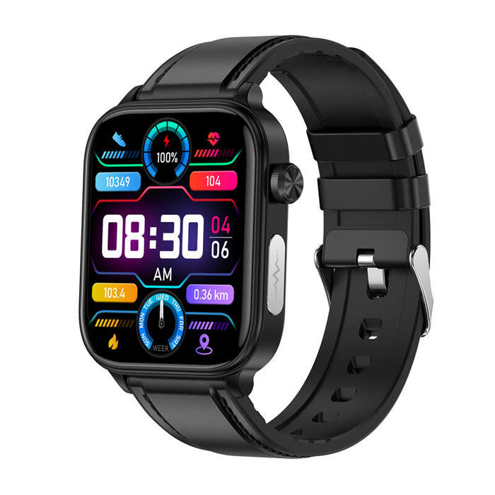 Pink - ET570 1.96inch HD Screen bluetooth Call ECG Heart Rate Blood Pressure Blood Oxygen Monitor No