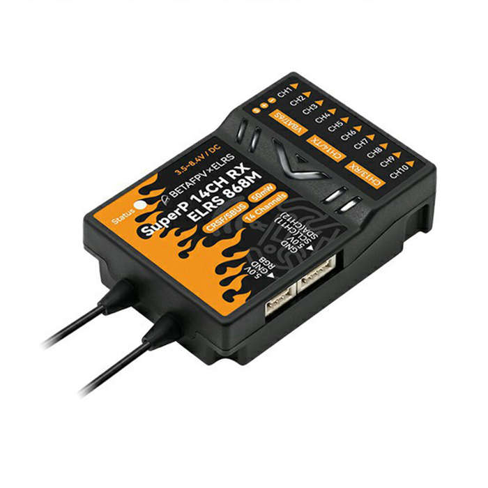 2.4GHz - BETAFPV SuperP 2.4Ghz/915MHz 14CH ELRS PWM Diversity Receiver with Dual Antenna Dual Recept