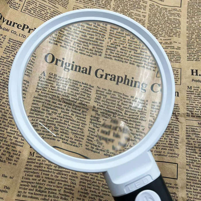 Black - 6X-10X Mini Pocket Magnifier Adjustable Handheld Reading Magnifier with Parent-Child Acrylic