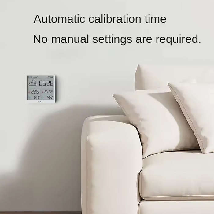 Gray - DUKA LCD Wireless Smart Home WIFI Temperature and Humidity Weather Sensor Rechargeable Indoor