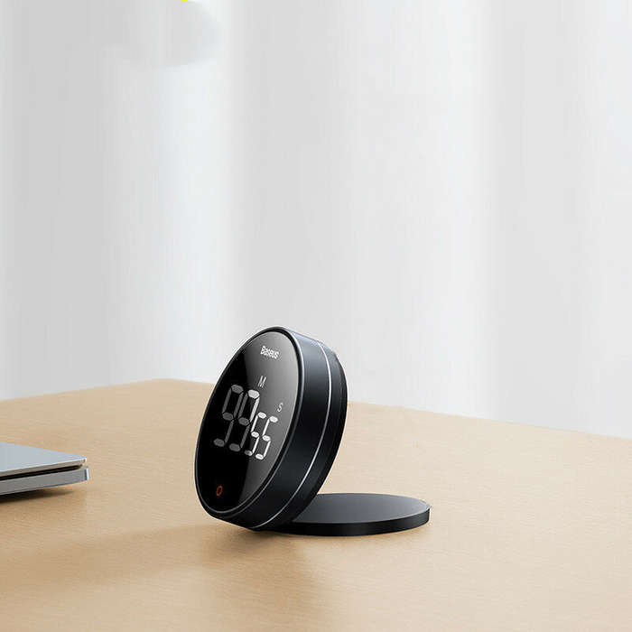 Black - Baseus Rotator Pro Timer Digital Display Magnetic Desktop Home Hanging Time Management Timer