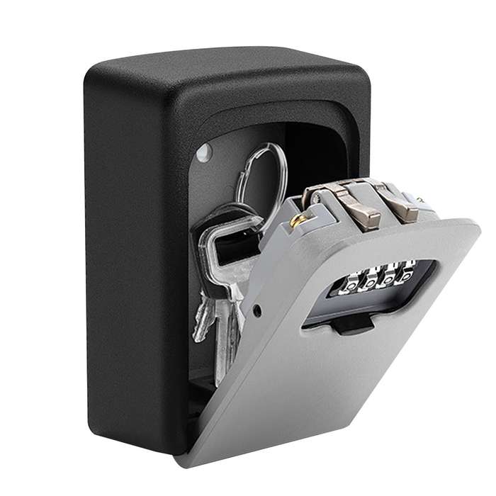 Grey - Wall Mounted Key Box Key Safe Key Cabinet for Outdoor Use with Key Storage Safe Waterproof Bo
