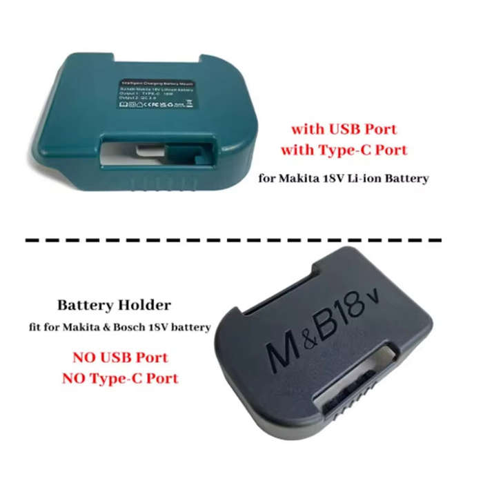 Blue - 1pc For Makita 18V With USB With Type-C Battery Holder For Makita 18V Battery BL1840 BL1850 B