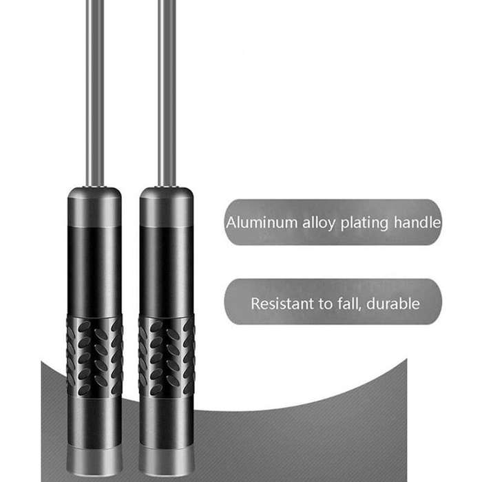 Black - Adjustable Jump Rope Weighted Skipping Rope Fitness Sports Professional Training Home Exerci