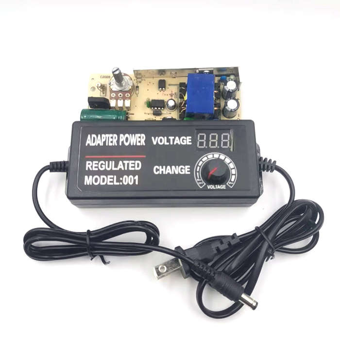 US Plug - 3-36V2A Adjustable Voltage Power Adapter with Clear Display Universal Input and High-Effic